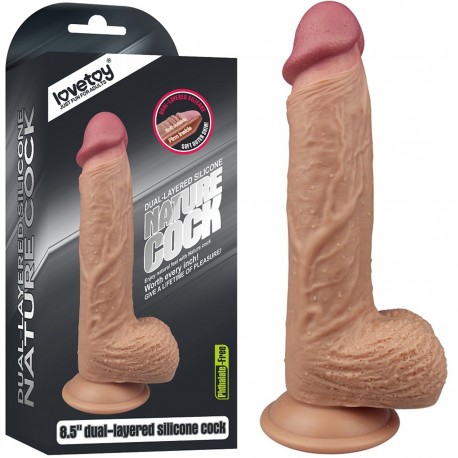 dual - layered silicone nature cock 8.5